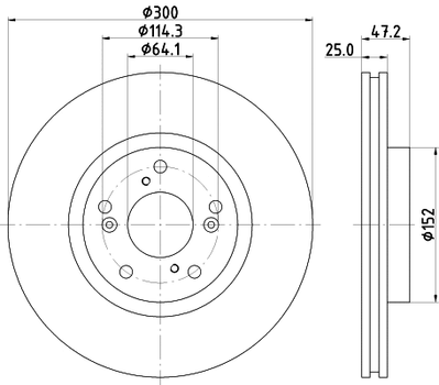 Диск гальмівний HONDA CIVIC, ACURA ILX, HELLA PAGID (8DD355125101)