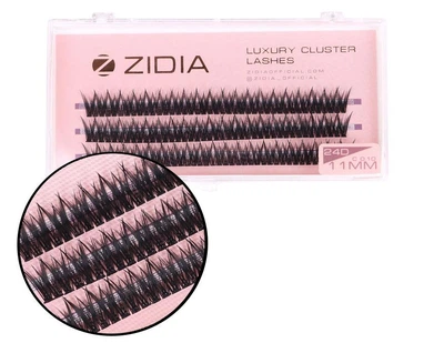 Вії накладні пучкові рибячий хвіст Zidia Cluster Lashes Fish Tail 24D C 0.10 (3 лєнти, розмір 11 мм)