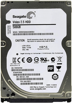 Жесткий диск (HDD) 2.5" SATA 500GB Seagate Video 2.5 5400rpm/16MB (ST500VT000)