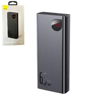 Power Bank Baseus Adaman 20000 мАг 65 Вт із металевим корпусом і цифровим дисплеєм, чорний