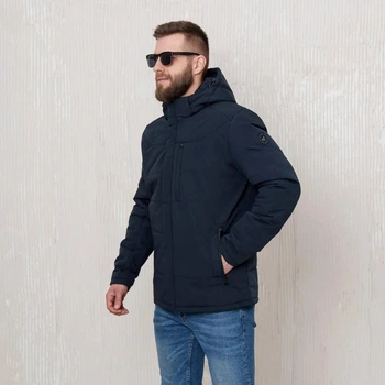 Демисезонная мужская куртка большого размера UF-fashion 73-CTF 64 темно-синий