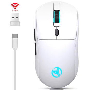Мышь беспроводная с аккумулятором и подсветкой HXSJ T20 2,4GHz White