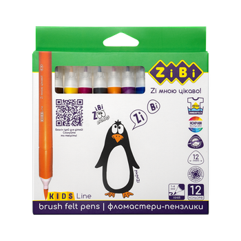 Фломастери-пензлики ZiBi JUMBO 12 кольорів (ZB.2822)