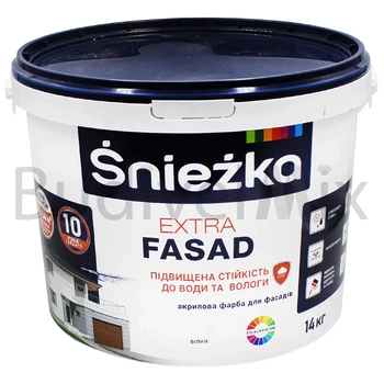Фарба фасадна Sniezka Extra Fasad акрилова 14 кг біла