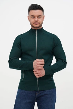 Кофта на замку кежуал Trend Collection 97061 зелений (GREEN) M