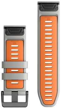 Pasek Garmin QuickFit Silicone Band 26mm Fog Gray/Ember Orange (010-13281-02)