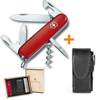 Комплект Ніж Victorinox Spartan Red 1.3603 + Чохол із ліхтариком Police