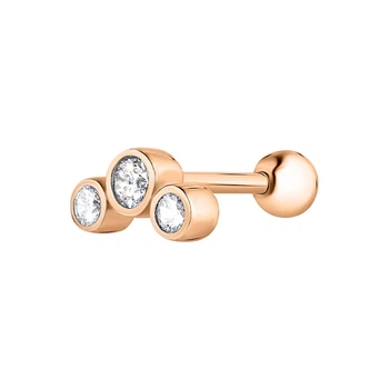 Серьга для хеликса из красного золота Трио (з40069)