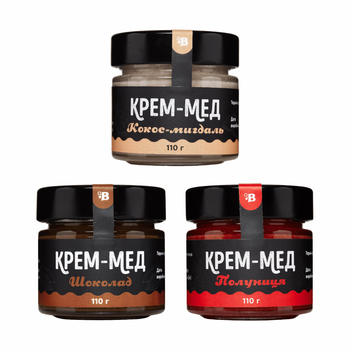 Набор крем-меда №2 от Beejoy 3 вкуса по 110 г