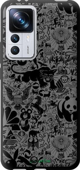 Чохол на Xiaomi 12T Pro Чорно-сірий стікер бомбінг "2432b-2869-2455396819"