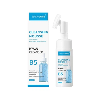 Пінка для вмивання з вітаміном В5 з насадкою-щіточкою SERSAN LOVE Cleansing Mousse Hyalu Cleanser B5