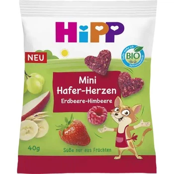 Hipp - Био Мини Овсяные Сердечки Клубника-Малина 40 гр