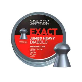 Пули свинцовые JSB Exact Jumbo Heavy 5,52 мм 1,175 г 250 шт