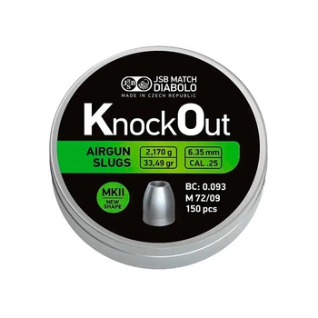 Пули свинцовые JSB KnockOut Slugs MKII 6,35 мм 2,17 г 150 шт