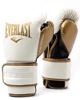Боксерские перчатки Everlast POWERLOCK 2R TRAINING GLOVE белый, золотой Уни 16 унций P00003051