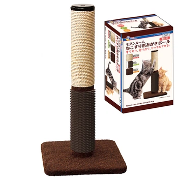 Когтеточка (дряпка) для котов CattyMan Scratching Post With Massage Brush столбик с массажной щеткой (87925)