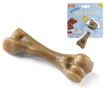 Жувальна іграшка для цуценят Nylabone Gourmet Puppy Femur Bacon S зі смаком бекону (85336)