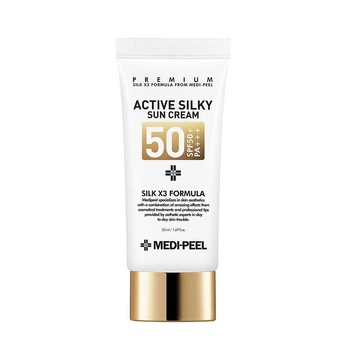 Сонцезахисний крем з комплексом пептидів та шовку Medi-Peel Active Silky Sun Cream SPF50+ PA+++