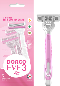 Бритви одноразові Dorco EVE 3 Fit для жінок 3 леза 3 шт (8801038590769)