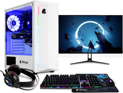 Комплект игрового ПК NitroPC Europa eSports / Intel Core i5 10600K / RAM 16GB / SSD 500GB / GeForce GTX 1650 / HDMI / LAN / Wi-Fi 5 / Bluetooth 4.2 / Windows 11 / White