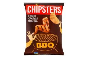 Чипсы картофельные волнистые со вкусом Крыльца барбекю 120г CHIPSTER'S (4820182747137)