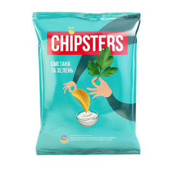 Чипсы картофельные Сметана с зеленью Chipster`s 130г (4820182740121)