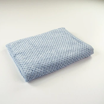 Полотенце махровое среднее однотонное 50x90см Damask Премиум качества Жаккардовое с велюром 550г/м2 (Голубой)
