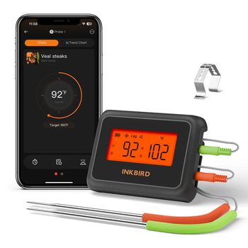 BBQ термометр Inkbird IDT-22-B цифровий із Bluetooth 5.4 кулінарний на 2 щупи вбудований акумулятор