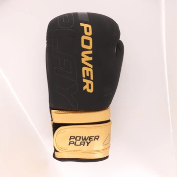 Боксерские перчатки PowerPlay 3024 Ultra Mat 12 унций (Черно-Золотые)