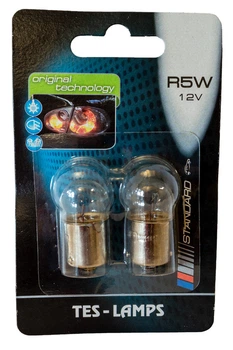 Лампа 12 В габаритів 5 Вт R5W Tes-Lamps BA15s (1-конт.), к-т (2 шт.)