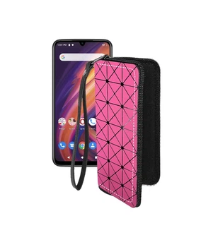 Чохол-гаманець з екошкіри для телефону Lenovo A6 Note Рожевий ромб