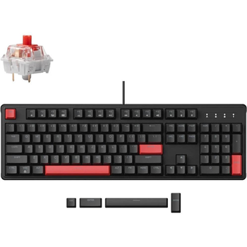 Геймерська механічна клавіатура Lemokey X3 87Key, Keychron Red, USB-A, QMK/VIA, Hot-Swap, EN/UKR, RGB, чорний (X3-H1-UA)