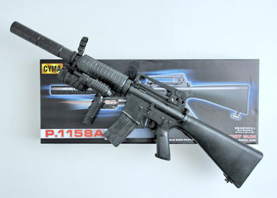 Автомат іграшковий M16 на кульках з лазерним прицілом та фонариком