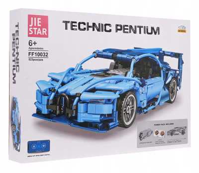 Zestaw klocków Ramiz Jie Star Technic Pentium Autko sportowe z pilotem zdalnego sterowania 523 elementy Niebieski (5903864946390)