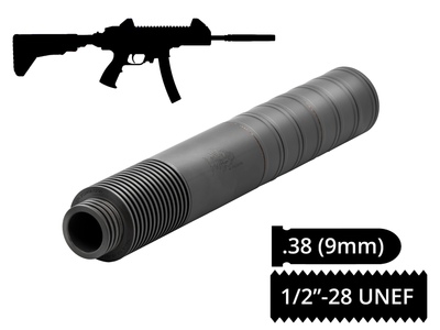 Глушитель AFTactical S44N60 4 сепараторів .38 (9мм) 1/2x28 UNEF AKDAS SA-9HP