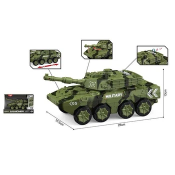 Танк WY 1105 A инерция подвижная башня с трескучкой масштаб - 1:16 подсветка звуковые эффекты (455870-06)