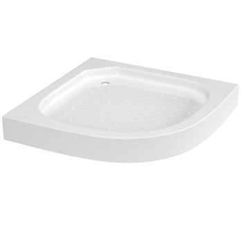 Поддон для душевой кабины ROZZY JENORI 100x100x14см полукруглый акрил c сифоном белый 100RZ812