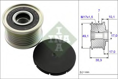 Шків генератора INA 535 0153 10 Ina (535015310)