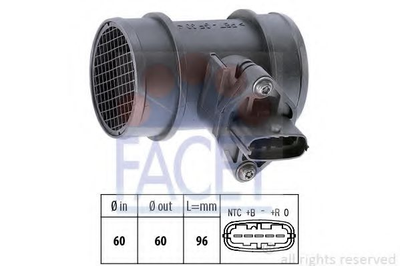 Расходомер воздуха (5 конт.) OPEL Combo, Astra H 1.0/1.2/1.4 03- (10.1285) Facet Facet (101285)