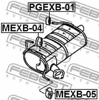Кронштейн глушника Febest (PGEXB01)
