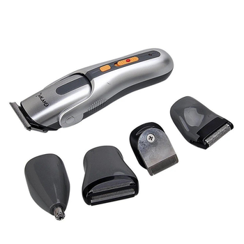 Машинка триммер для стрижки волосся і бороди 8в1 Gemei GM-581Pro Gray + Гребінець