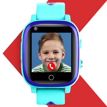 Дитячі розумні годинник з GPS JETIX T-Watch 2 з датчиком вимірювання температури і 4G видеозвонком (Blue)