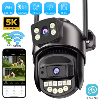 Уличная поворотная камера видеонаблюдения 1080p IP WiFi водонепроницаемая IP66 с датчиком движения, ночным видением + карта 64GB