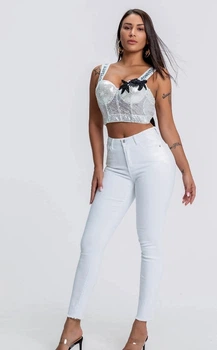 Белые джинсы женские Calzedonia (modp0585 white (S (36))