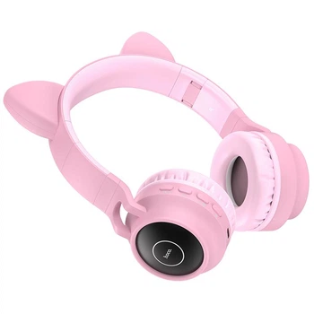 Бездротові Bluetooth Навушники Hoco W27 Cheerful Cat ear Рожеві