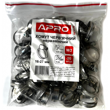Хомути APRO, W2, 50 шт, 16-27,00398