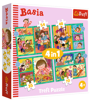 Пазли 4 в 1 Пригоди. Сім'я Базі. The adventures of Basia 34606 (Trefl)