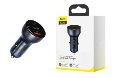 Baseus 65W автомобільний зарядний пристрій PPS PD/QC4.0 USB-C/USB-A 78346