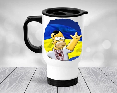 Термокружка патріотична, автомобільний термокухоль #027 450 мл Біла