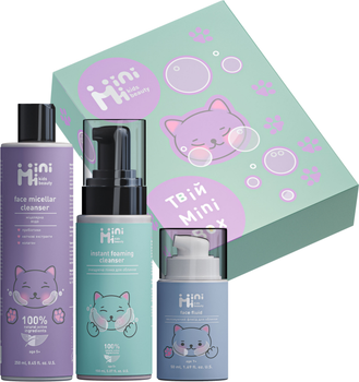 Набор для лица MiniMi Mini Box Мицеллярная водичка 250 мл + Пенка для умывания лица 150 мл + Увлажняющий флюид 50 мл (4820185228244)